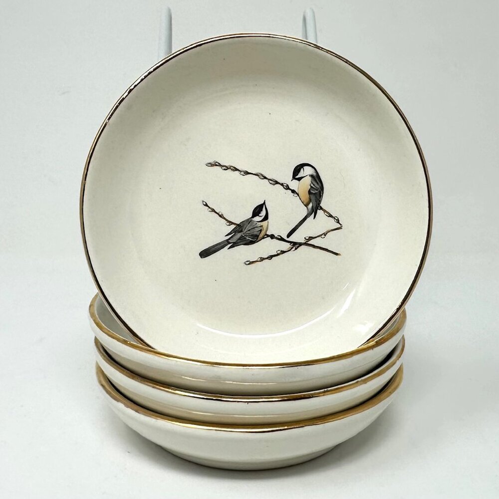 Vintage Delano Studios NY Bird Trinket Dish Gold Rim Handcrafted Rare 1962  (4)